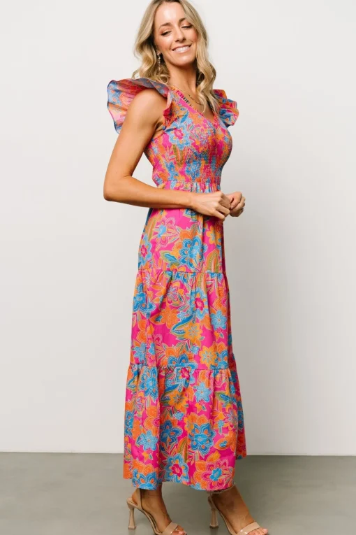 Ranchero Smocked Maxi Dress | Pink Multi