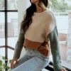 Randi Color Block Sweater | Natural