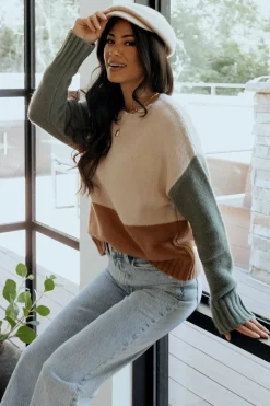 Randi Color Block Sweater | Natural