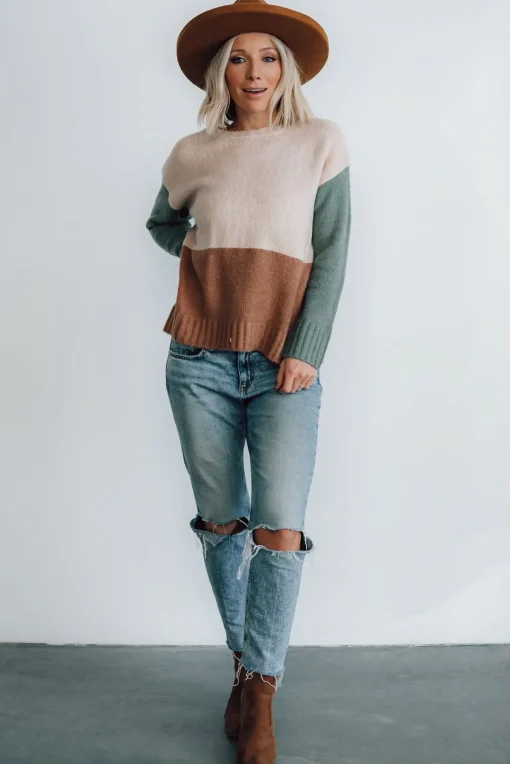 Randi Color Block Sweater | Natural