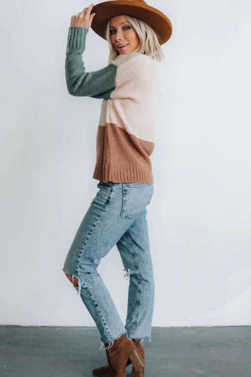 Randi Color Block Sweater | Natural