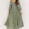 Renata Dot Maxi Dress | Dusty Olive