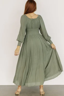 Renata Dot Maxi Dress | Dusty Olive