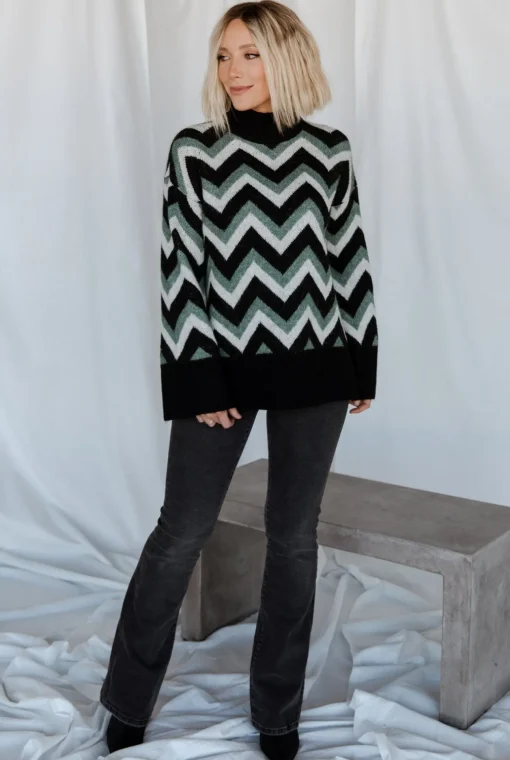 Ricks Sweater | Black + Green Multi