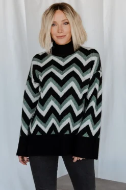 Ricks Sweater | Black + Green Multi