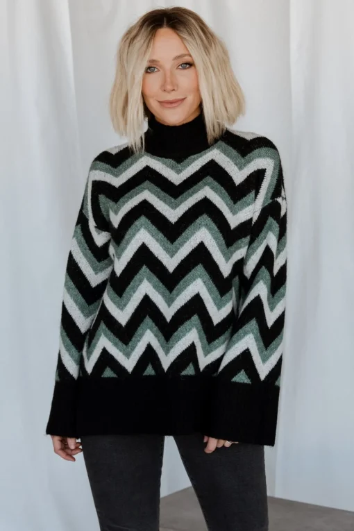 Ricks Sweater | Black + Green Multi