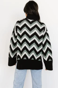 Ricks Sweater | Black + Green Multi
