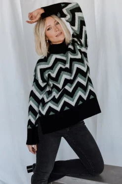 Ricks Sweater | Black + Green Multi