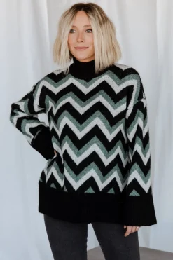 Ricks Sweater | Black + Green Multi