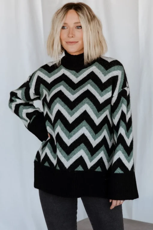 Ricks Sweater | Black + Green Multi