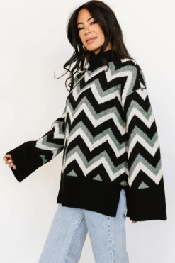 Ricks Sweater | Black + Green Multi