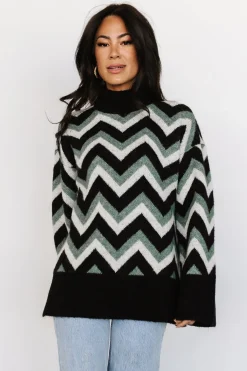 Ricks Sweater | Black + Green Multi