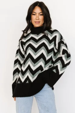 Ricks Sweater | Black + Green Multi