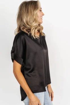 Rory Satin Top | Black