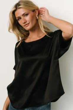 Rory Satin Top | Black