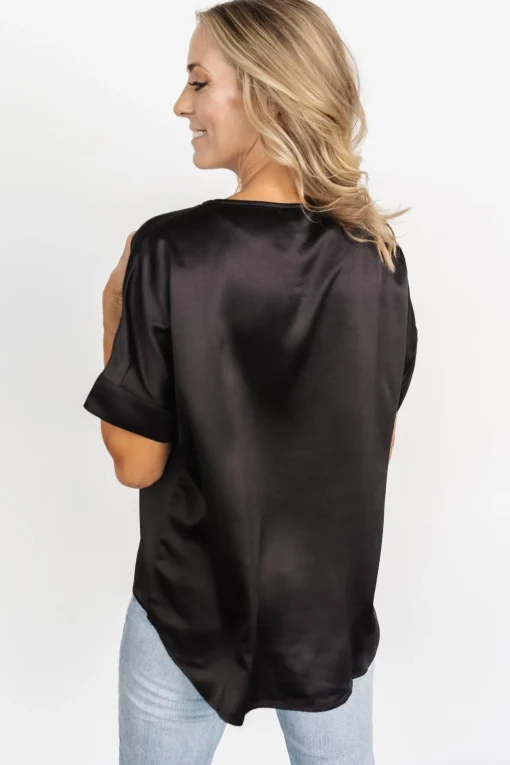 Rory Satin Top | Black