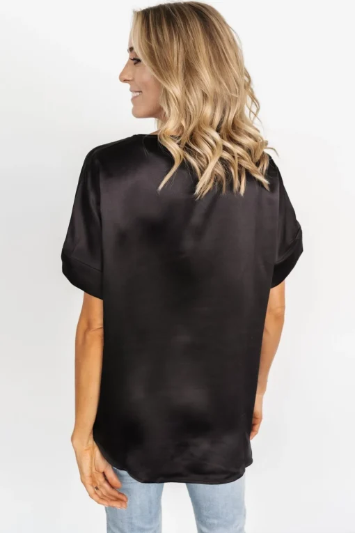Rory Satin Top | Black