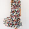 Rosalina Smocked Dress | Black Multi Floral