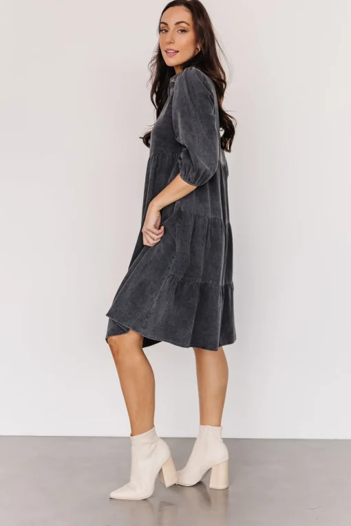 Sari Babydoll Dress | Washed Black