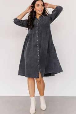 Sari Babydoll Dress | Washed Black