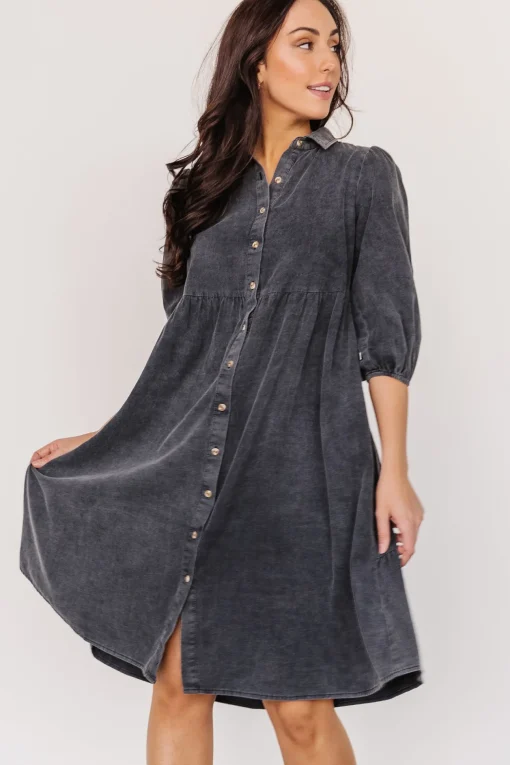 Sari Babydoll Dress | Washed Black