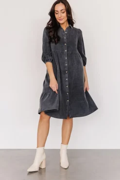 Sari Babydoll Dress | Washed Black
