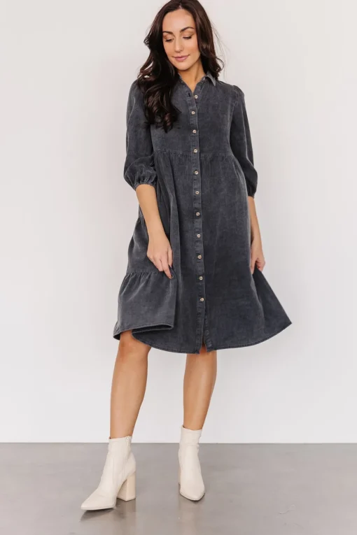 Sari Babydoll Dress | Washed Black