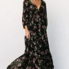 Sawyer Tiered Maxi Dress | Black + Berry