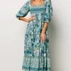 Shanna Tiered Dress | Emerald Multi