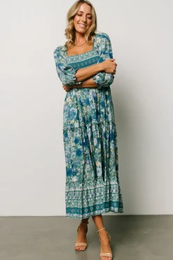 Shanna Tiered Dress | Emerald Multi
