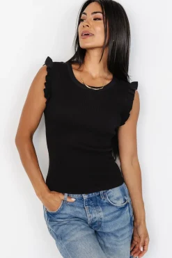 Shay Ribbed Top | Black