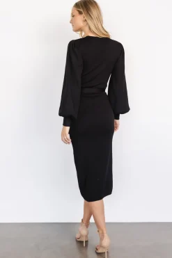 Soho Bubble Sleeve Sweater Dress | Black