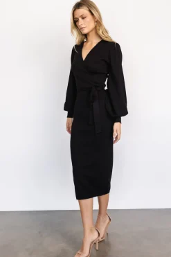 Soho Bubble Sleeve Sweater Dress | Black