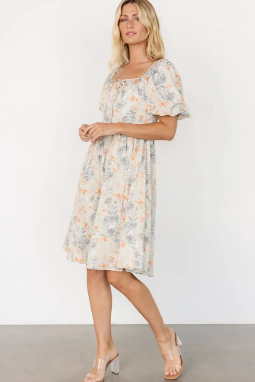 Sonnet Short Dress | Dusty Blue Print