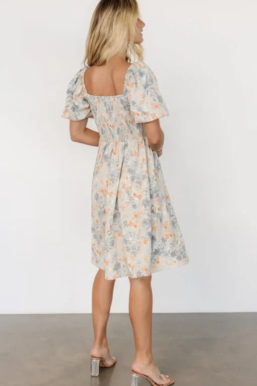 Sonnet Short Dress | Dusty Blue Print
