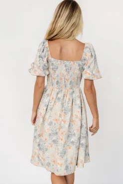 Sonnet Short Dress | Dusty Blue Print