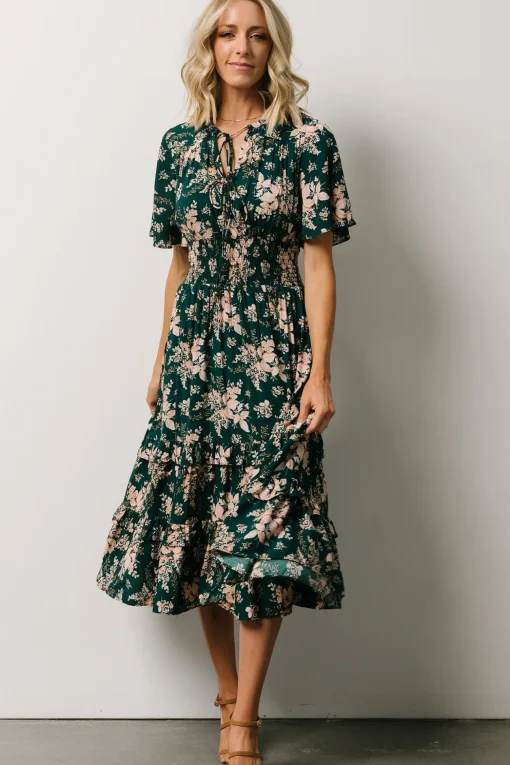 Spell Boho Midi Dress | Topaz + Blush Floral