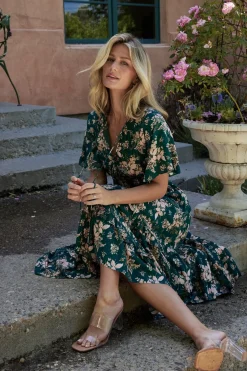 Spell Boho Midi Dress | Topaz + Blush Floral