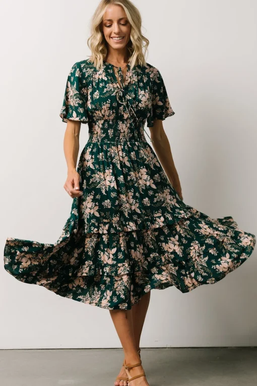 Spell Boho Midi Dress | Topaz + Blush Floral