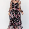 Stephanie Tiered Maxi Dress | Black Floral
