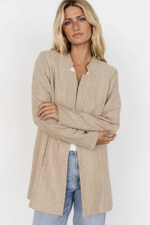 Stratford Open Front Blazer | Natural