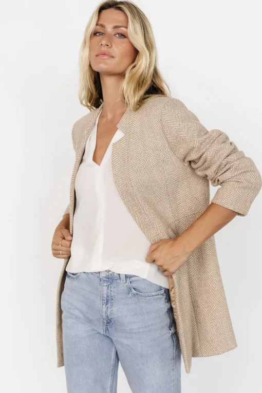 Stratford Open Front Blazer | Natural