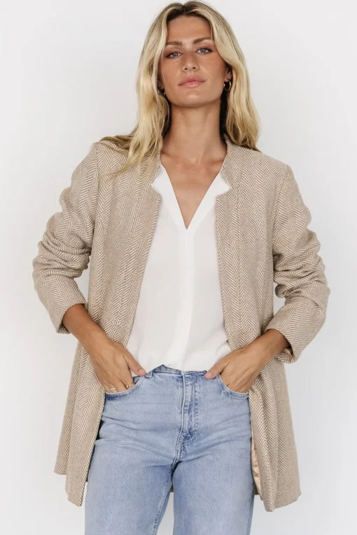 Stratford Open Front Blazer | Natural