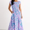 Tabitha Open Back Maxi Dress | Blue + Pink