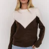 Tanner Sweater | Ivory + Brown