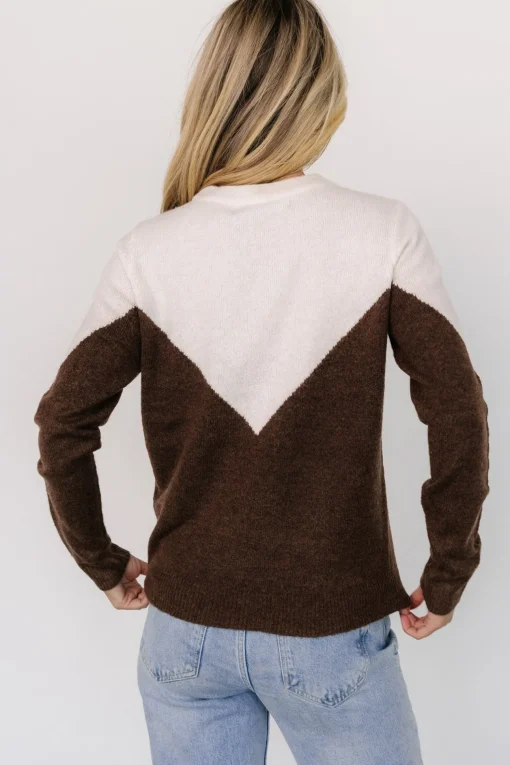 Tanner Sweater | Ivory + Brown