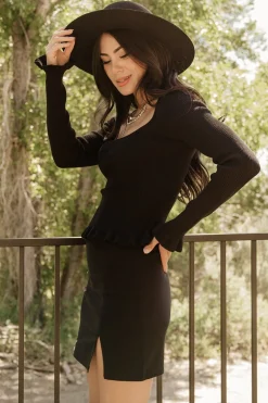 Tayla Knit Top | Black