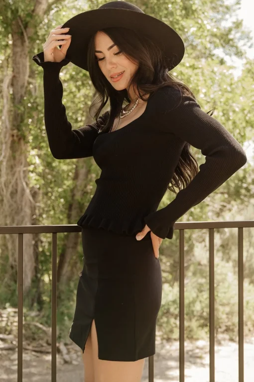 Tayla Knit Top | Black
