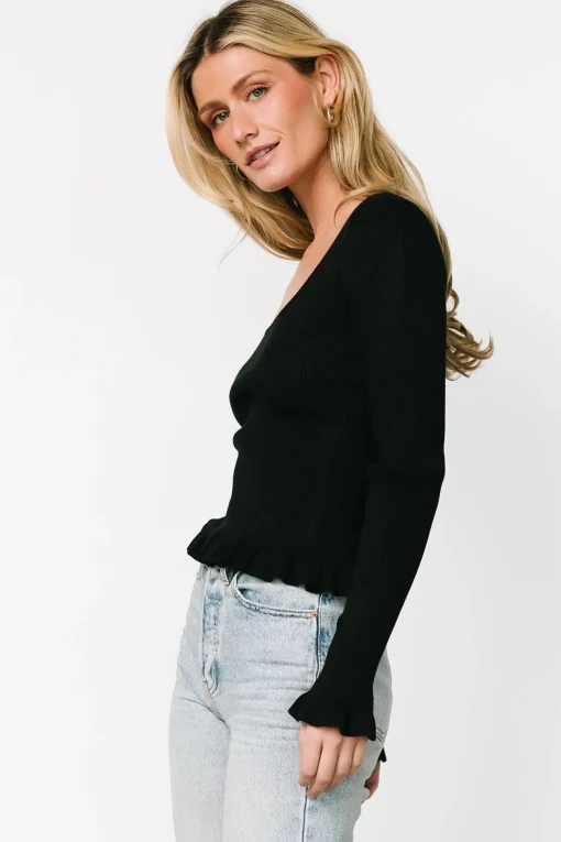 Tayla Knit Top | Black