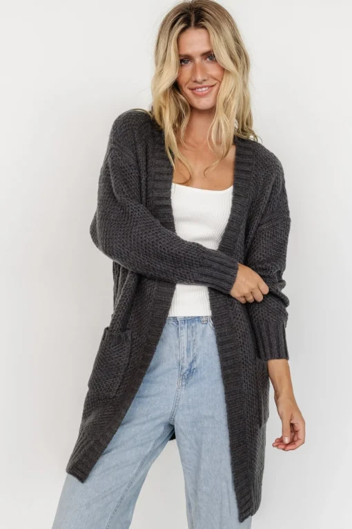 Theodora Knit Cardigan | Charcoal